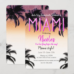Tjejhelg i Miami på sommaren Inbjudningar