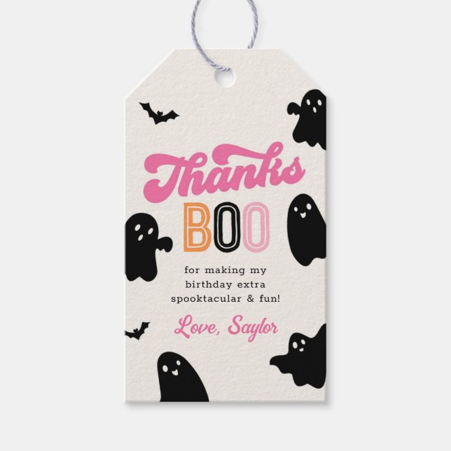 Tjejig Halloween Tacksamhetsetikett Presentetikett (Framsidan)