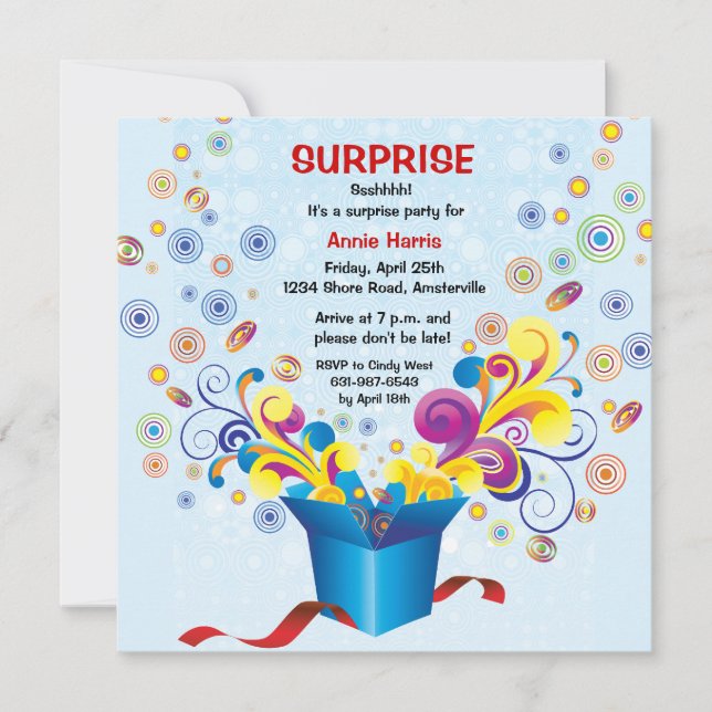 Tjejig presentlåda-inbjudan inbjudningar (Framsida)