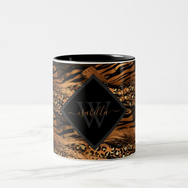 Tjejigt kul modern koppar glitter scriptmonogram T (Center)