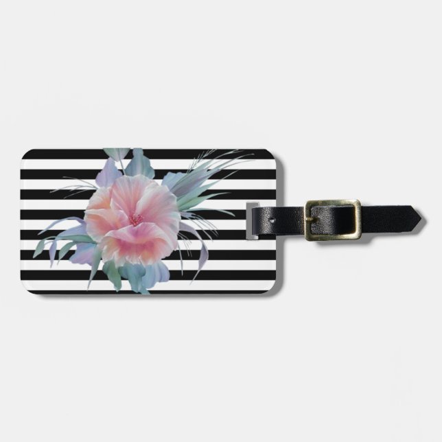 Tjejigt Modernt Chic Blommor, Ränder Bagagebricka (Horisontell Framsida)