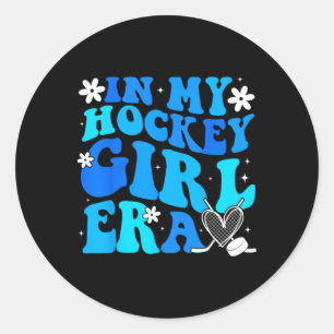 Tjejishockey I Min Hockey Tjej Era Ishockey Spela Runt Klistermärke