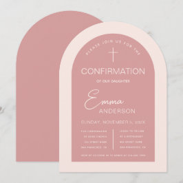 Tjejkonfirmation Rosa Båge Modern Damros Inbjudningar