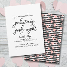 Tjejkväll Handskrivna Hjärtan Galentine's Day