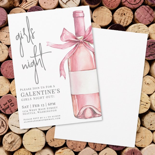 Tjejkväll Rosa Galentine-dagen Inbjudningar (Skapare uppladdad)