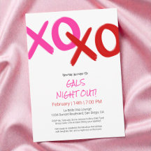 Tjejkväll Söt Rosa XOXO Galentine-dagsfest