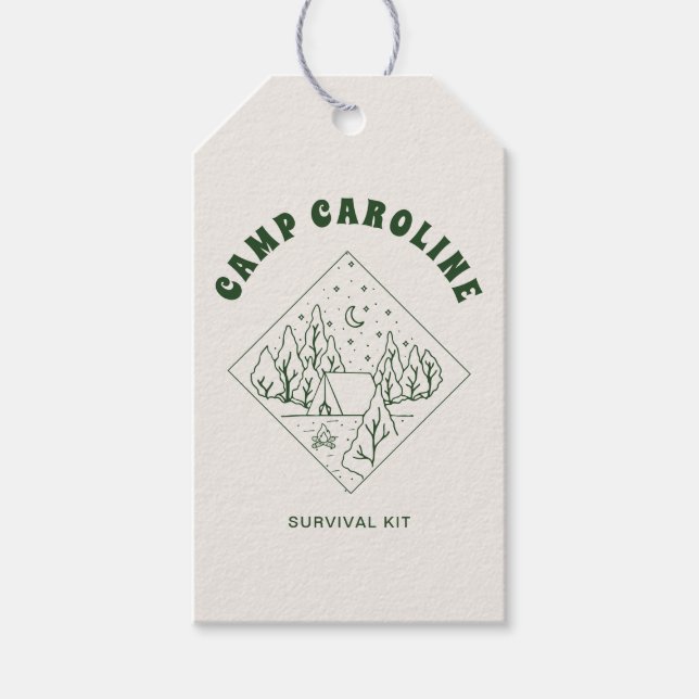 Tjejläger överlevnadskit för möhippa presentetikett (Framsidan)