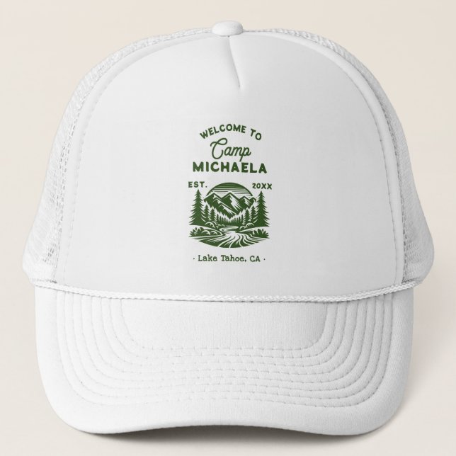 Tjejläger Retro Bröllopsdusch Keps (Framsida)