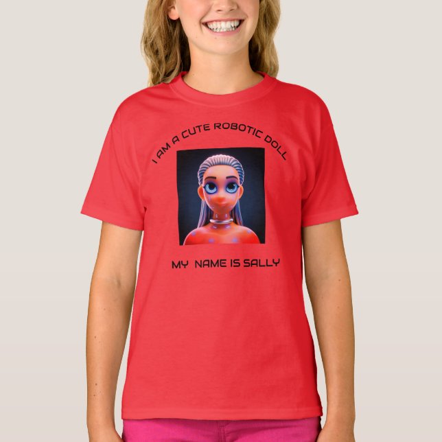 Tjejlars Cute Robotic Doll T-Shirt (Framsida)