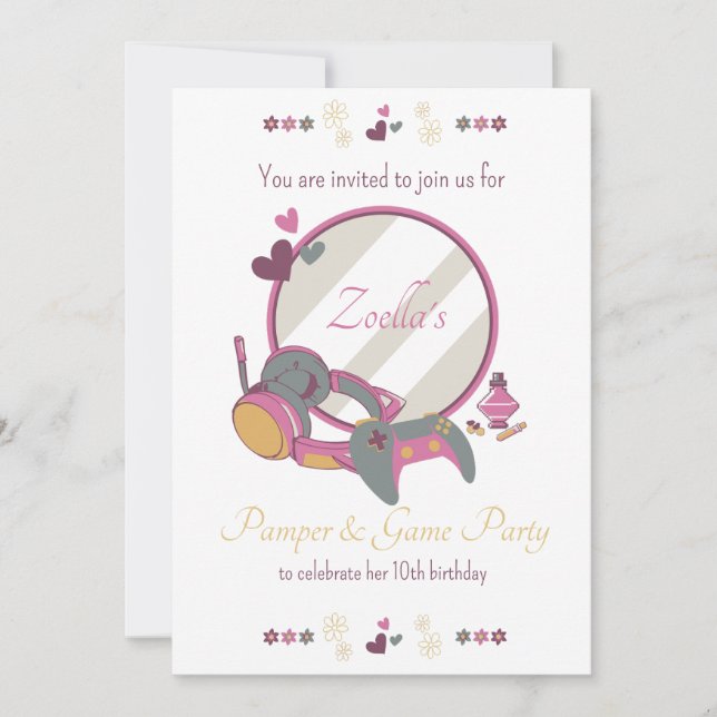 Tjejlekar och pamparfirande inbjudningar (Framsida)