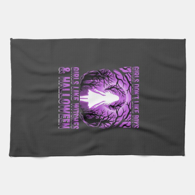 Tjejliknande Häxor Halloween-design Kökshandduk (Horisontell)