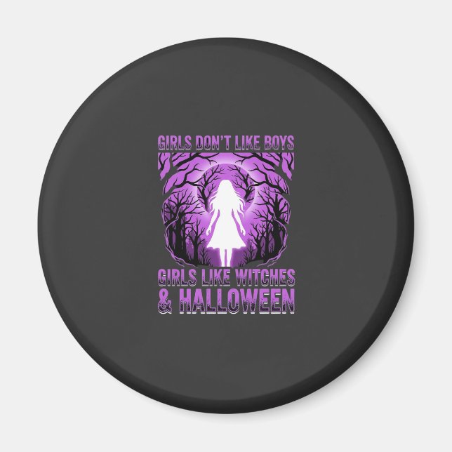 Tjejliknande Häxor Halloween-design Magnet (Framsidan)