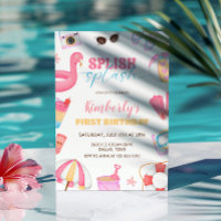 Tjejpoolparty-inbjudan, Stänk och lek födelsedag