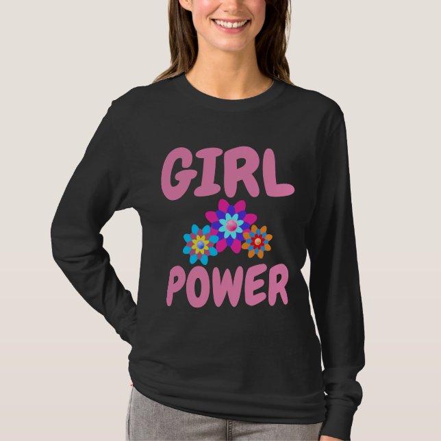 Tjejpower Damtröjor T Shirt (Framsida)