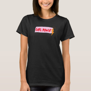 Tjejpower Rosa Och Röd Blixt Söt Och Inspirerande T Shirt