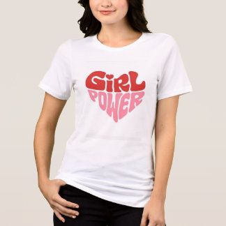 Tjejpowerhjärta Feminist T-Shirt Röd Rosa Citat