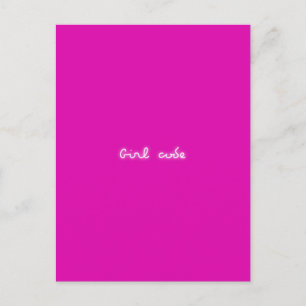 Tjejregler Modern Neon Rosa Tjejpower Vykort