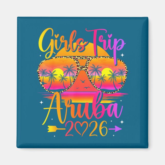 Tjejresa Aruba 2026 tropisk matchande sommar Magnet (Framsidan)