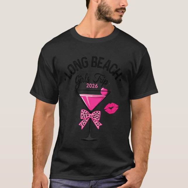 Tjejresa Long Beach 2026 Helguppe Födelsedagsfiran T Shirt (Framsida)