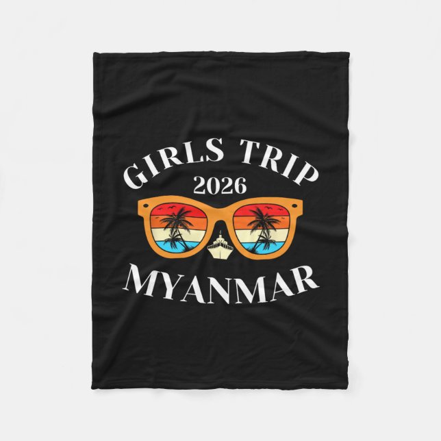 Tjejresan 2026 Myanmar Spring Break 2026 Kryssning Fleecefilt (Framsidan)