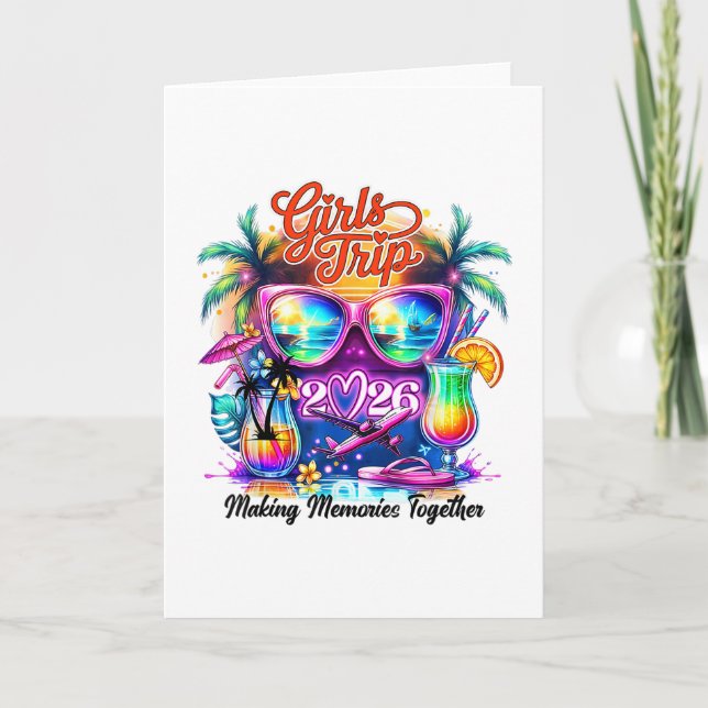 Tjejresan 2026 Skapar Minnen Tillsammans Semester  Kort (Framsida)