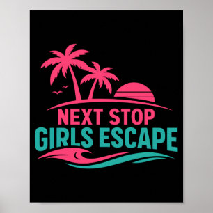 Tjejresan Beach Vacation Kryssning Ö Poster