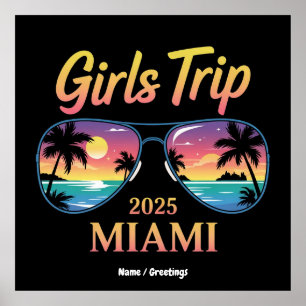 Tjejresan Miami 2025 Oförglömlig Kvinnlig Helg Poster