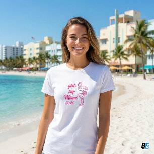 Tjejresan Miami 2026 Rosa Flamingo Martini Match T Shirt