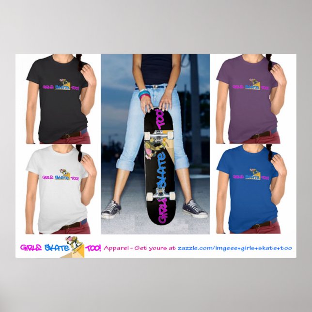 Tjejskate också! Klädposter Poster (Framsidan)