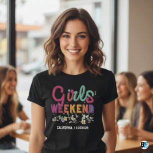 Tjejvecka bort T-shirt Anpassad plats Datum
