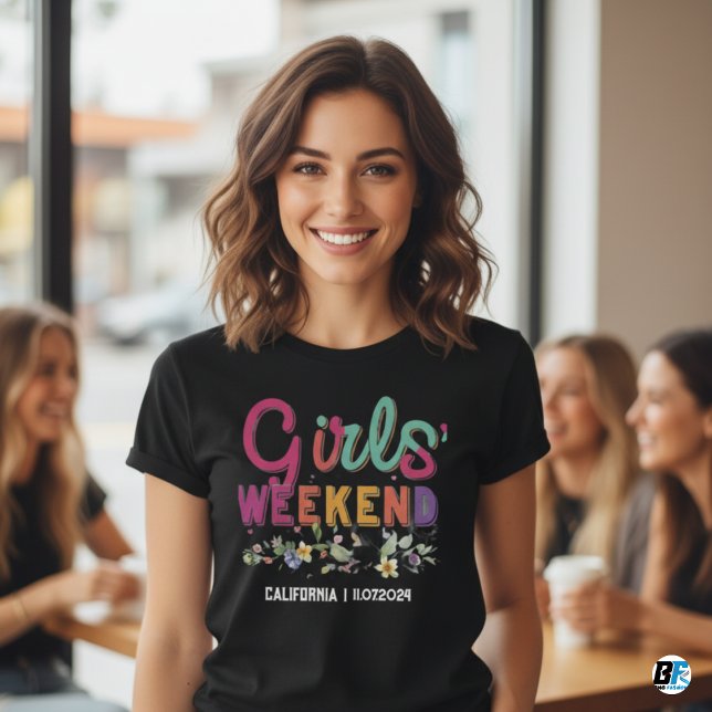 Tjejvecka bort T-shirt Anpassad plats Datum (Skapare uppladdad)