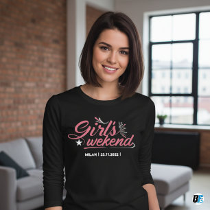 Tjejvecka bort T-shirt Anpassad plats Datum