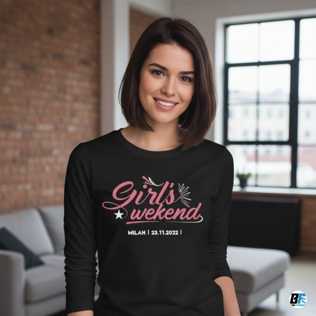 Tjejvecka bort T-shirt Anpassad plats Datum (Skapare uppladdad)