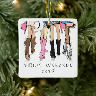 Tjejvecka Nashville Modeteckning Present Julgransprydnad Keramik
