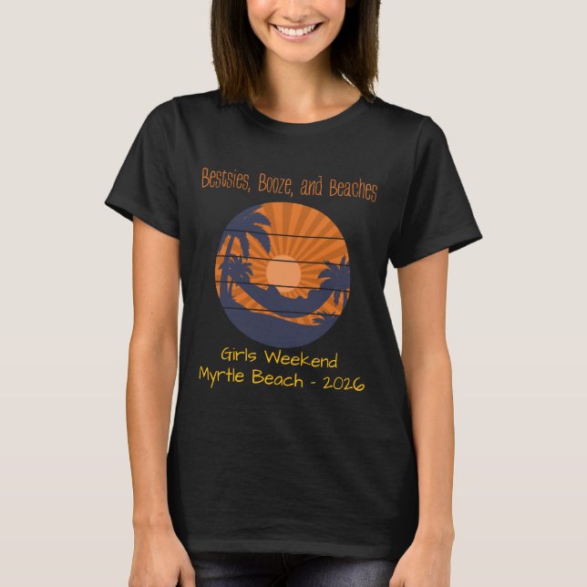 Tjejvecka T-shirt Anpassningsbar Strandresa Grupp (Framsida)