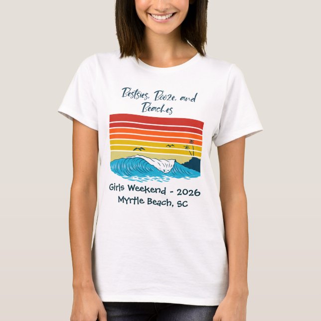 Tjejveckosmatchande t-shirt Anpassningsbar resa ti (Framsida)