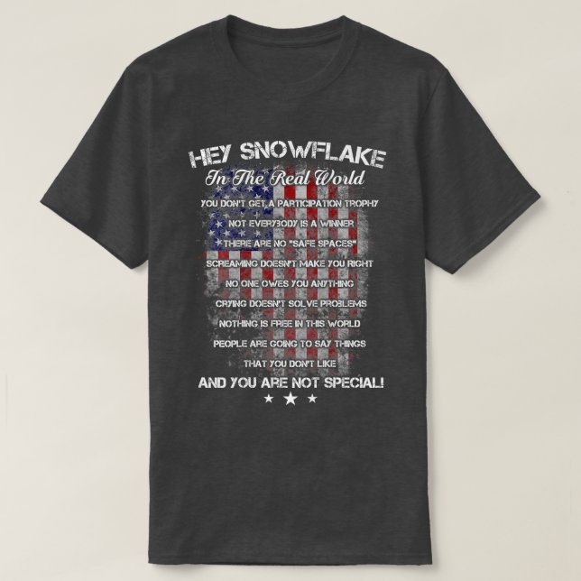Tjena snöflummen i den verkliga världsveteranska m t shirt (Design framsida)