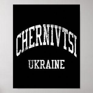 Tjernivtsi Ukraina Retro 70-talet College Sportsti Poster