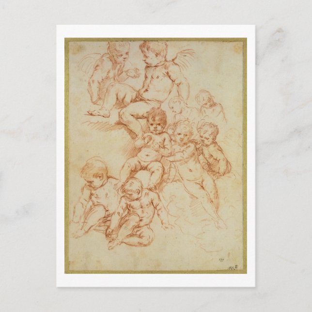 Tjernoboner, tidigt 1700-talet (rödkrita på pappra vykort (Framsida)