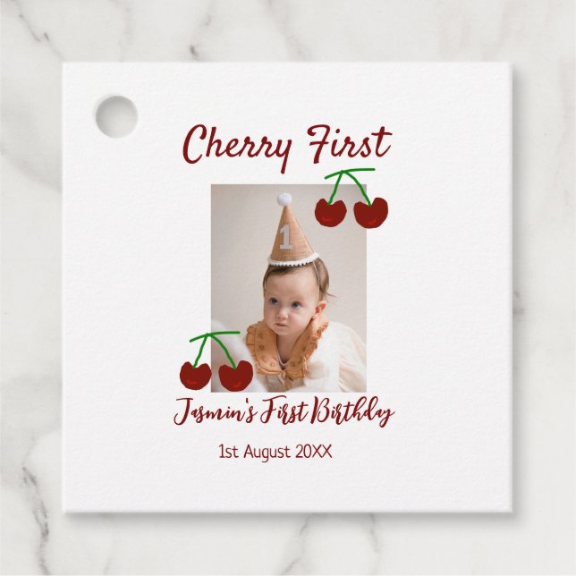 Tjerry först fotoungar i grattis på födelsedagen,  gåvor etiketter (Framsida)