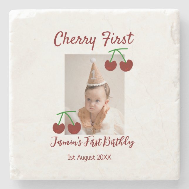 Tjerry först fotoungar i grattis på födelsedagen,  stenunderlägg (Framsidan)