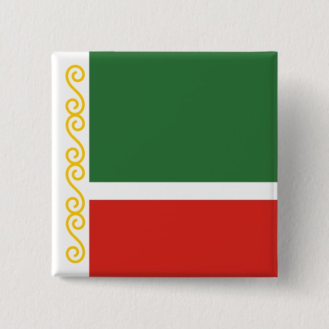 Tjetjenien-Flagga Knapp (Framsida)