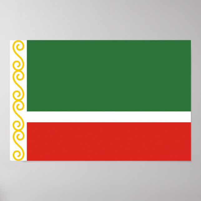 Tjetjenien-Flagga Poster (Framsidan)