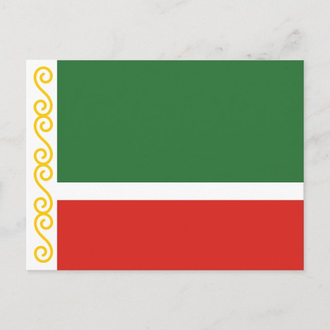 Tjetjenien-Flagga Vykort (Framsida)