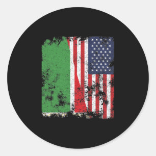 Tjetjenien, USA flagga, halva Amerika Runt Klistermärke