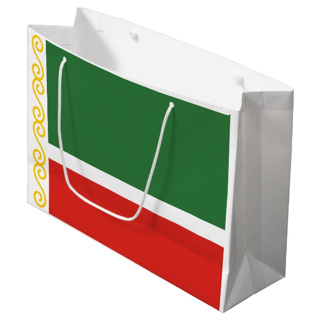 Tjetjeniens flagga (Framsidan Vinklad)