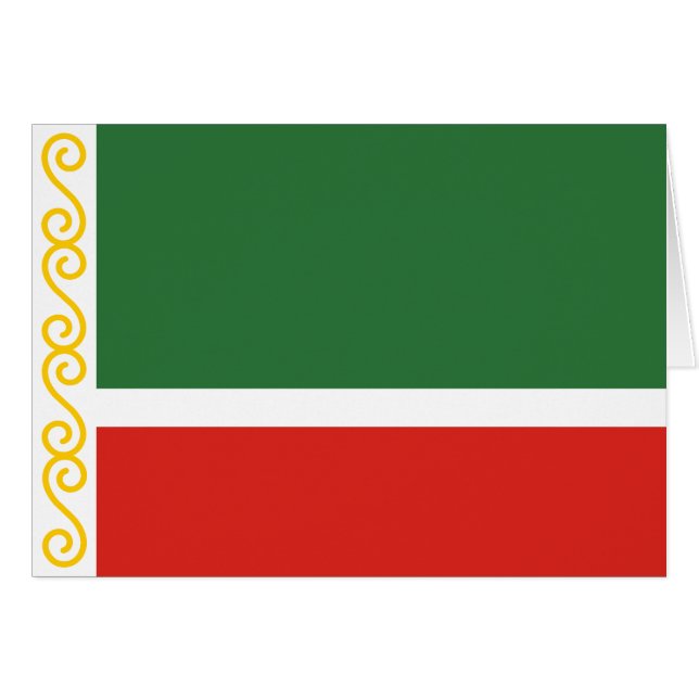Tjetjeniens flagga hälsningskort (Framsidan Horizontal)