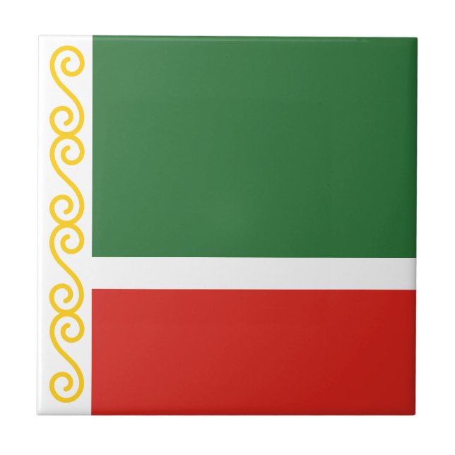 Tjetjeniens flagga kakelplatta (Framsidan)