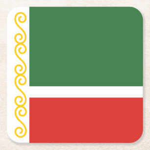 Tjetjeniens flagga underlägg papper kvadrat