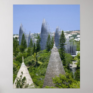 Tjibaou kulturcenter, Noumea, Nya Kaledonien Poster